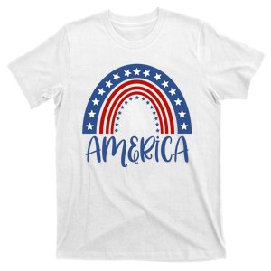 America 4th Of July Rainbow USA T-Shirt