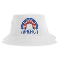 America 4th Of July Rainbow USA Sustainable Bucket Hat