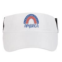 America 4th Of July Rainbow USA Adult Drive Performance Visor