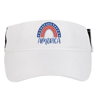 America 4th Of July Rainbow USA Adult Drive Performance Visor