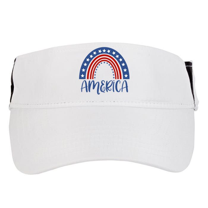 America 4th Of July Rainbow USA Adult Drive Performance Visor