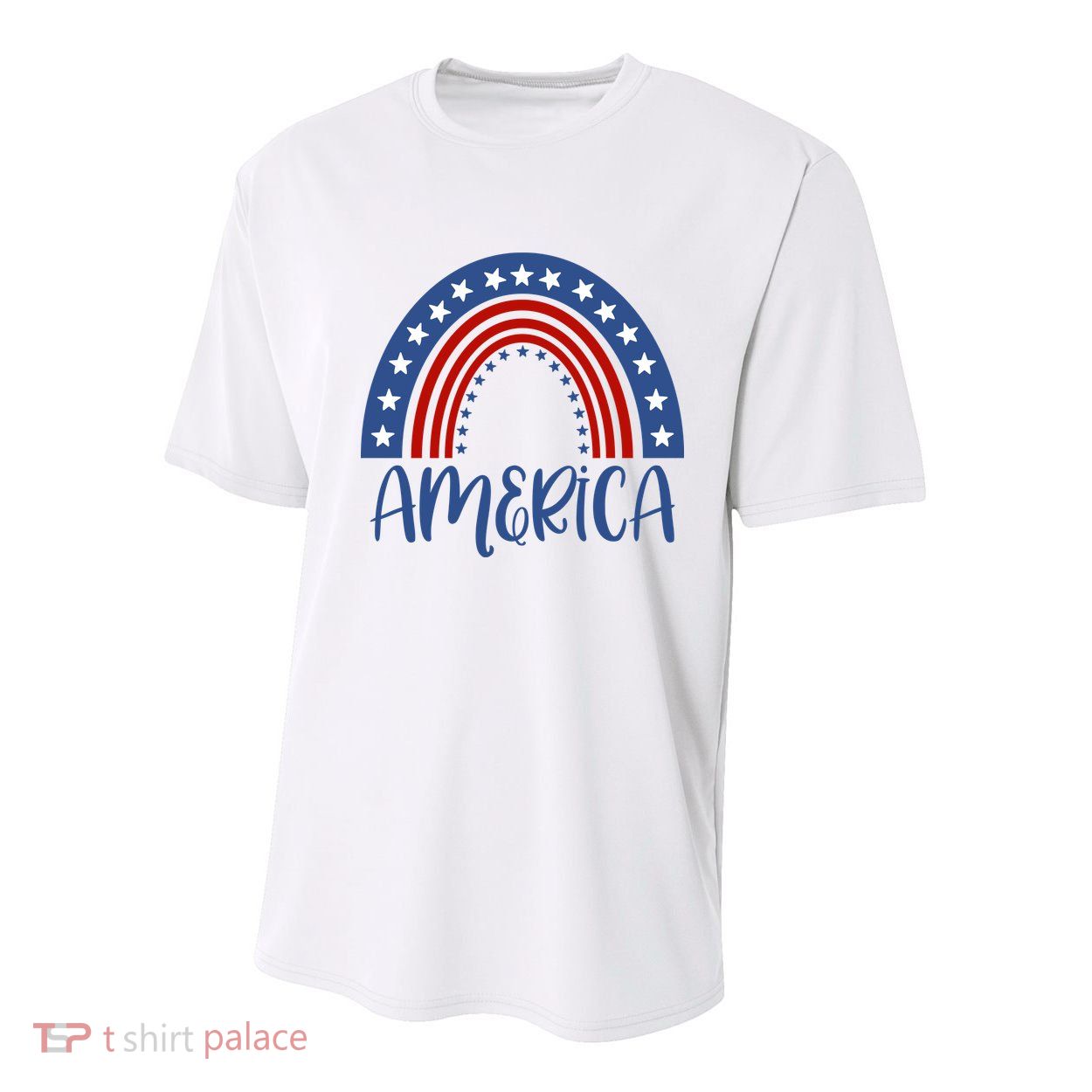 America 4th Of July Rainbow USA Youth Performance Sprint T-Shirt