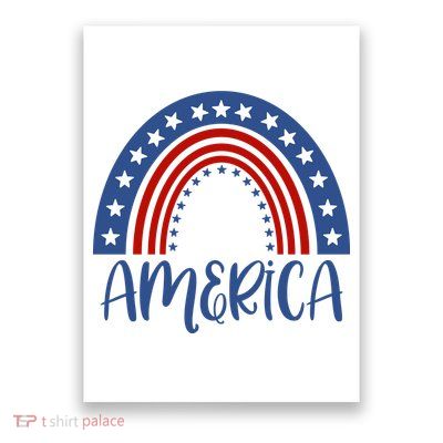 America 4th Of July Rainbow USA Poster