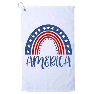 America 4th Of July Rainbow USA Golf Towel