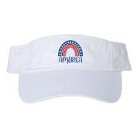 America 4th Of July Rainbow USA Valucap Bio-Washed Visor