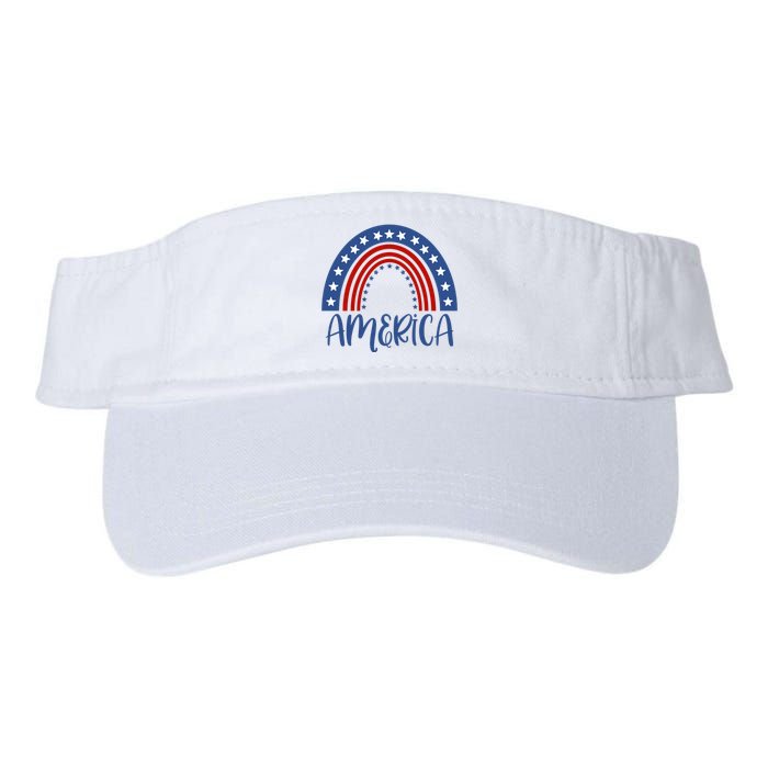 America 4th Of July Rainbow USA Valucap Bio-Washed Visor