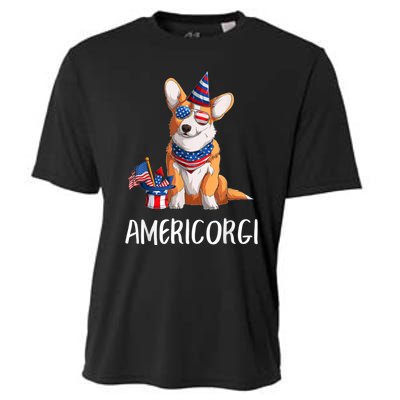 Americorgi 4Th Of July Independence Day Corgi Lovers Cooling Performance Crew T-Shirt