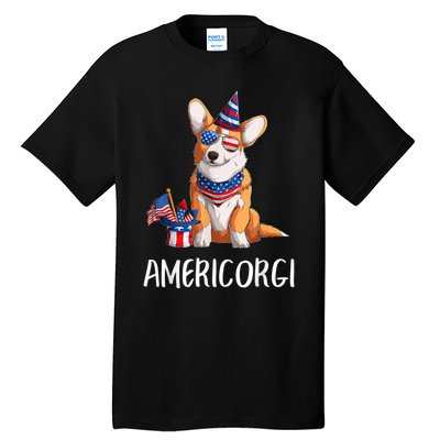 Americorgi 4Th Of July Independence Day Corgi Lovers Tall T-Shirt