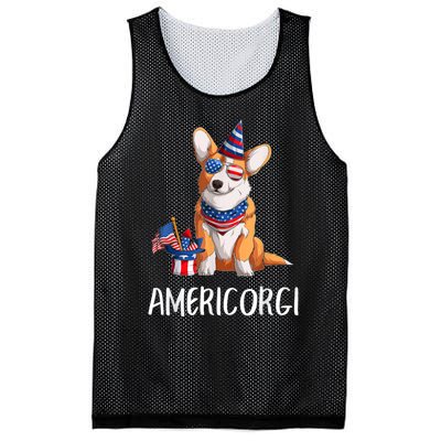 Americorgi 4Th Of July Independence Day Corgi Lovers Mesh Reversible Basketball Jersey Tank