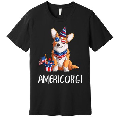 Americorgi 4Th Of July Independence Day Corgi Lovers Premium T-Shirt