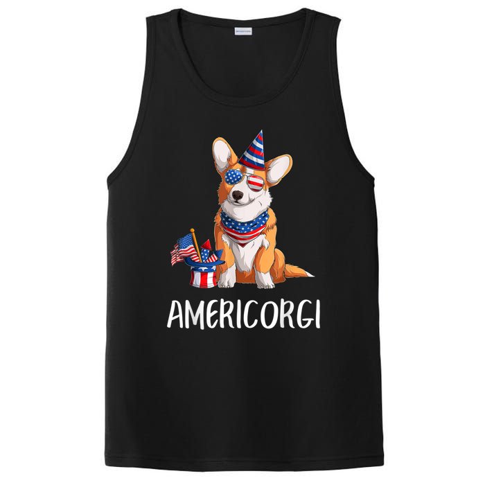 Americorgi 4Th Of July Independence Day Corgi Lovers PosiCharge Competitor Tank