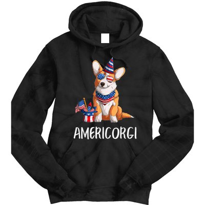 Americorgi 4Th Of July Independence Day Corgi Lovers Tie Dye Hoodie