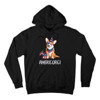 Americorgi 4Th Of July Independence Day Corgi Lovers Tall Hoodie