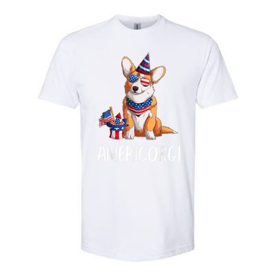 Americorgi 4Th Of July Independence Day Corgi Lovers Softstyle CVC T-Shirt