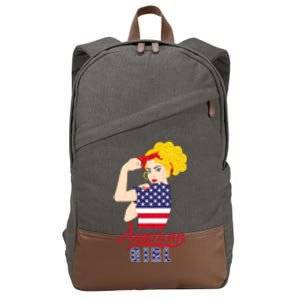 American 4Th Of July Labor Day Strong Red Bandana Cute Gift Cotton Canvas Backpack