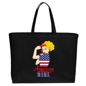 American 4Th Of July Labor Day Strong Red Bandana Cute Gift Cotton Canvas Jumbo Tote