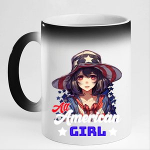 Anime 4th Of July Usa Flag All American Meaningful Gift 11oz Black Color Changing Mug