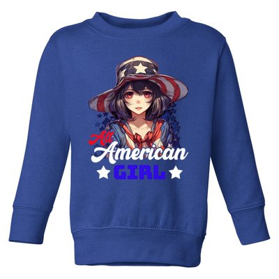 Anime 4th Of July Usa Flag All American Meaningful Gift Toddler Sweatshirt