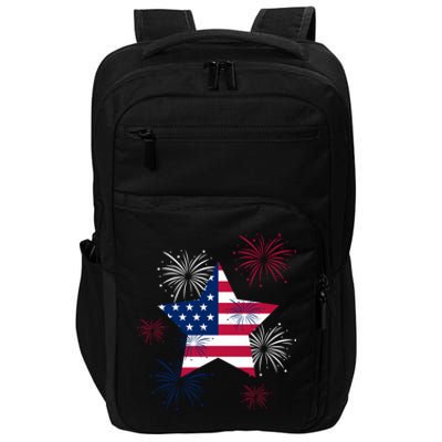 American 4th Of July Independence Day Fireworks Us Flag Great Gift Impact Tech Backpack