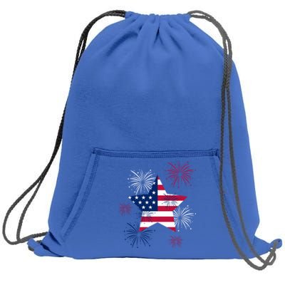 American 4th Of July Independence Day Fireworks Us Flag Great Gift Sweatshirt Cinch Pack Bag