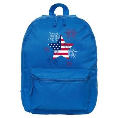 American 4th Of July Independence Day Fireworks Us Flag Great Gift 16 in Basic Backpack