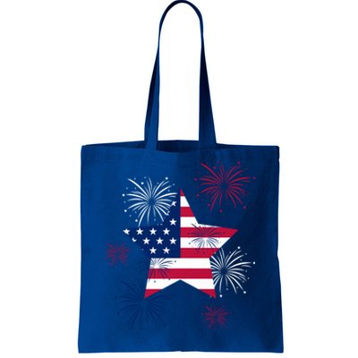 American 4th Of July Independence Day Fireworks Us Flag Great Gift Tote Bag