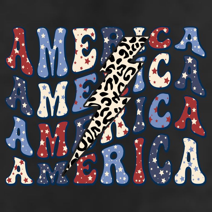 America 4th Of July Lightning Bolt Vintage Groovy Hat