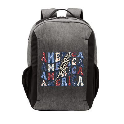 America 4th Of July Lightning Bolt Vintage Groovy Vector Backpack