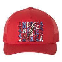 America 4th Of July Lightning Bolt Vintage Groovy Yupoong Adult 5-Panel Trucker Hat