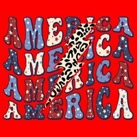 America 4th Of July Lightning Bolt Vintage Groovy T-Shirt