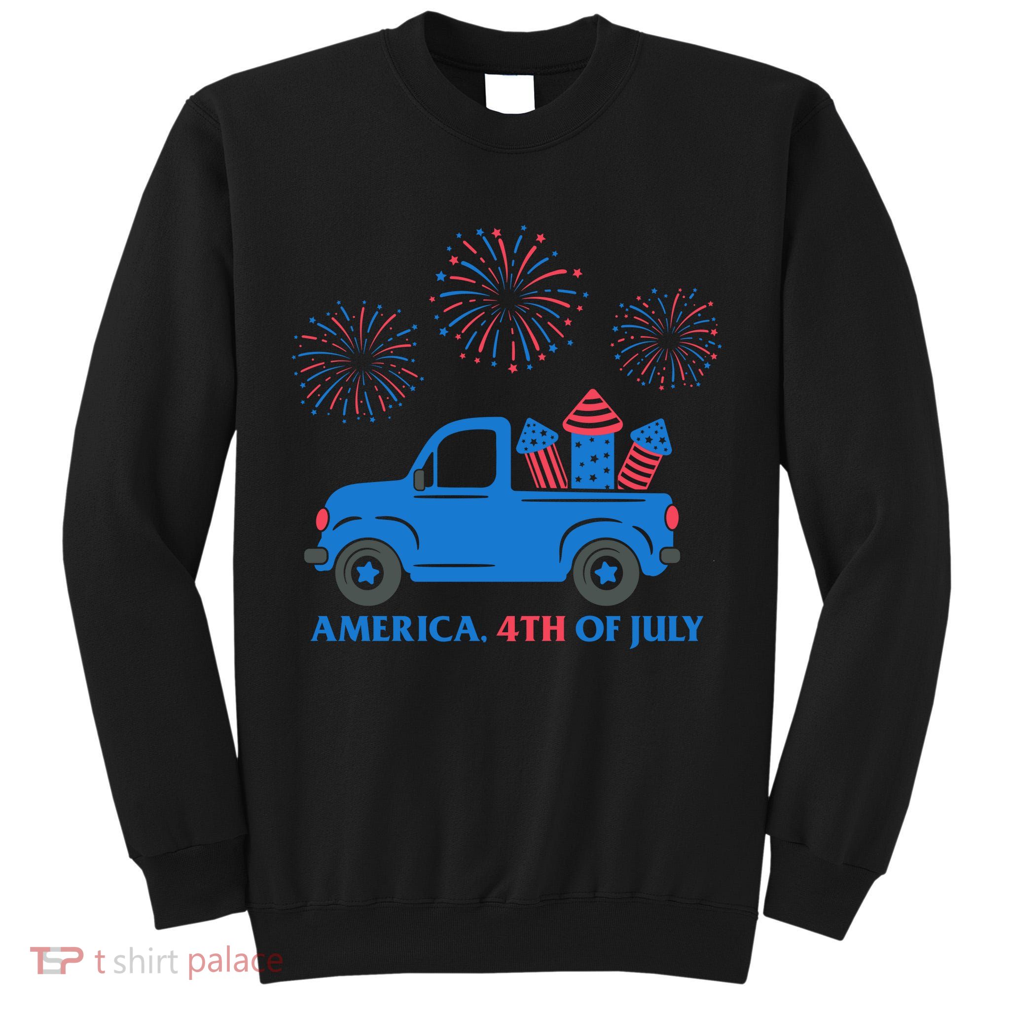America 4th Of July Firework Truck Tall Sweatshirt