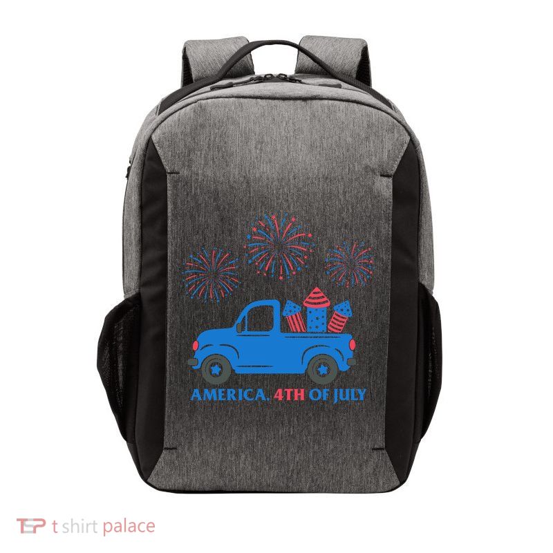 America 4th Of July Firework Truck Vector Backpack