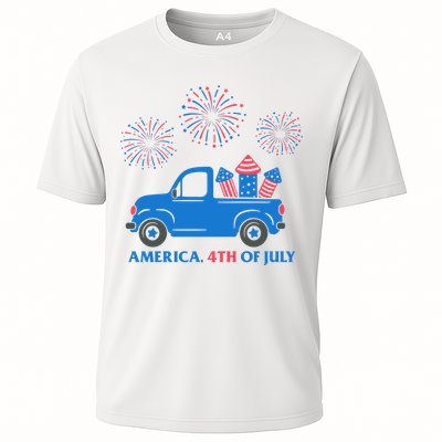 America 4th Of July Firework Truck Performance Shirt