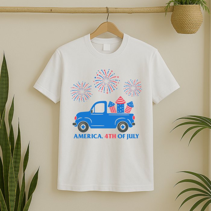 America 4th Of July Firework Truck T-Shirt
