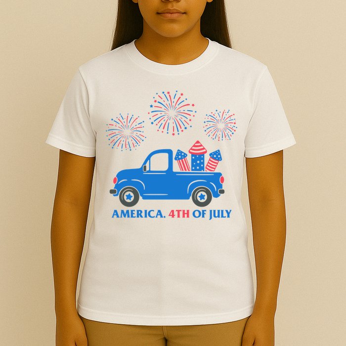 America 4th Of July Firework Truck T-Shirt