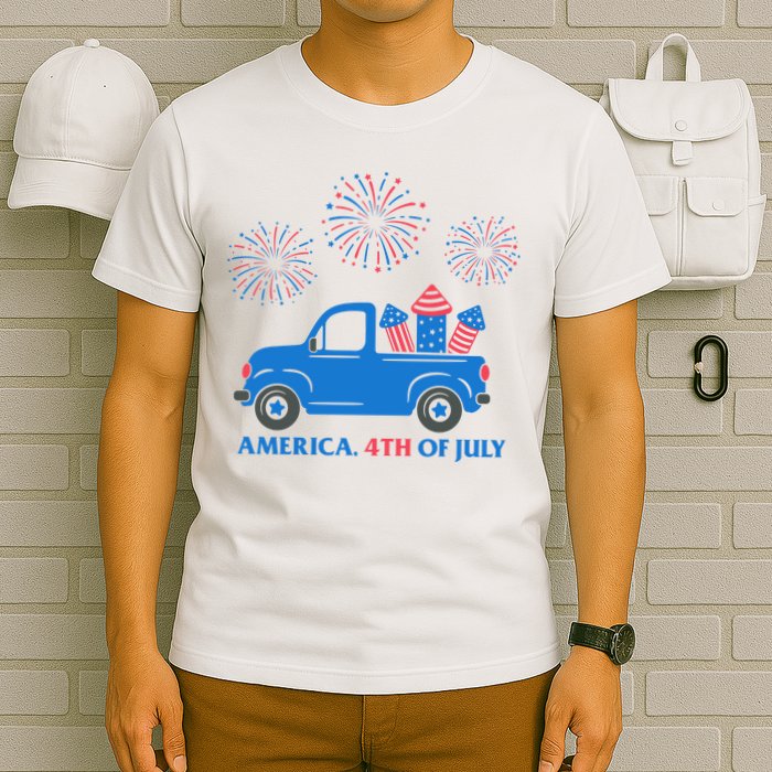 America 4th Of July Firework Truck T-Shirt