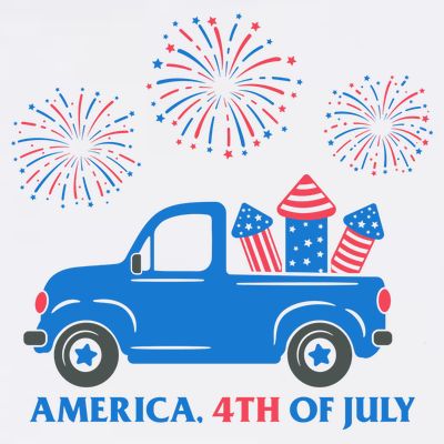 America 4th Of July Firework Truck T-Shirt