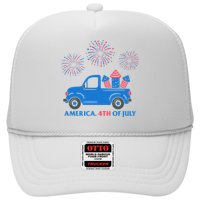 America 4th Of July Firework Truck Trucker Hat