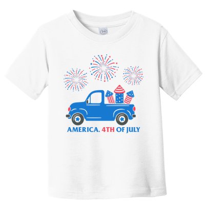 America 4th Of July Firework Truck Toddler T-Shirt