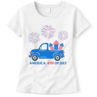 America 4th Of July Firework Truck Womens T-Shirt