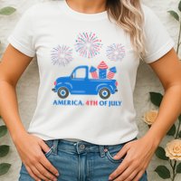 America 4th Of July Firework Truck Womens T-Shirt