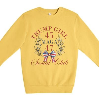 American 4th Of July Trump Girl Premium Crewneck Sweatshirt