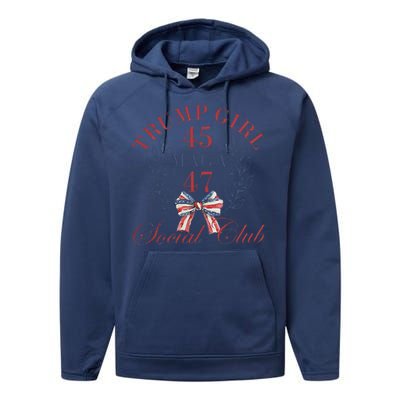 American 4th Of July Trump Girl Performance Fleece Hoodie