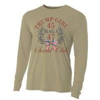 American 4th Of July Trump Girl Cooling Performance Long Sleeve Crew