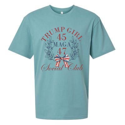 American 4th Of July Trump Girl Sueded Cloud Jersey T-Shirt