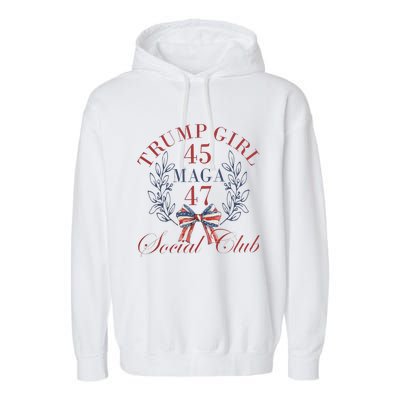 American 4th Of July Trump Girl Garment-Dyed Fleece Hoodie