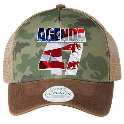 Agenda 47 Patriotic Trump ReElection Campaign Design Legacy Tie Dye Trucker Hat