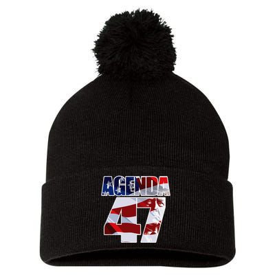 Agenda 47 Patriotic Trump ReElection Campaign Design Pom Pom 12in Knit Beanie