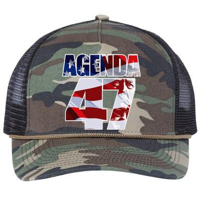 Agenda 47 Patriotic Trump ReElection Campaign Design Retro Rope Trucker Hat Cap