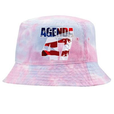 Agenda 47 Patriotic Trump ReElection Campaign Design Tie-Dyed Bucket Hat